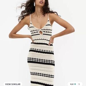 H&M Black and Cream Knit Dress